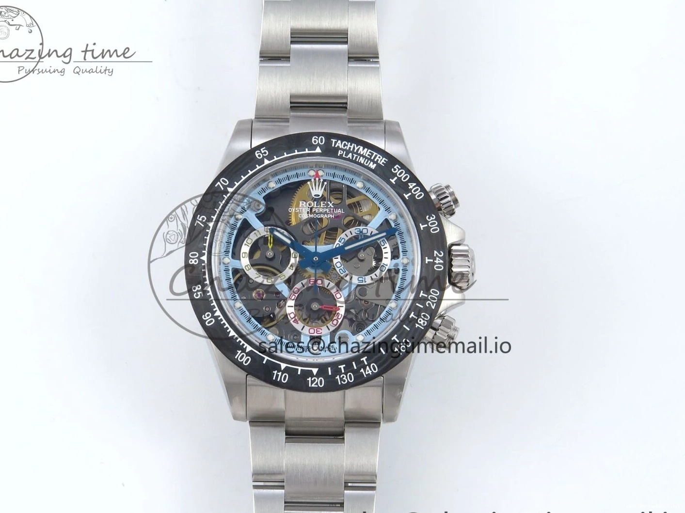 AAA Replica Watches Daytona Edition Bracelet Dial SS Carbon Best on Durable SS Skeleton Bezel DD 369 Artisans GETF 1229